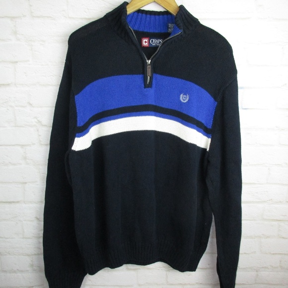 Chaps Sweaters | Chaps 2 Zip Blue Sweater Mens Size 3xl | Poshmark